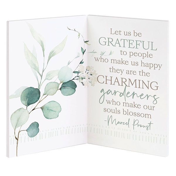 "Let Us Be Grateful" Wooden Keepsake Card