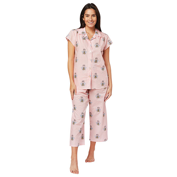 Product image for Queen Bee Capri Pajama Set: Pink 
