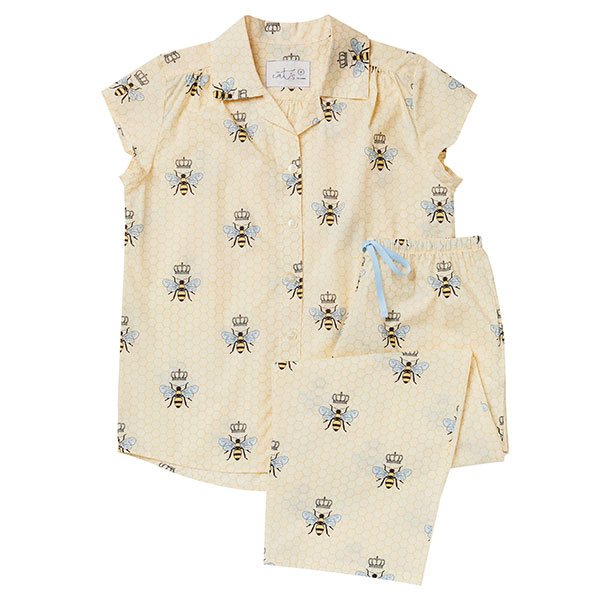 Queen Bee Capri Pajama Set: Yellow