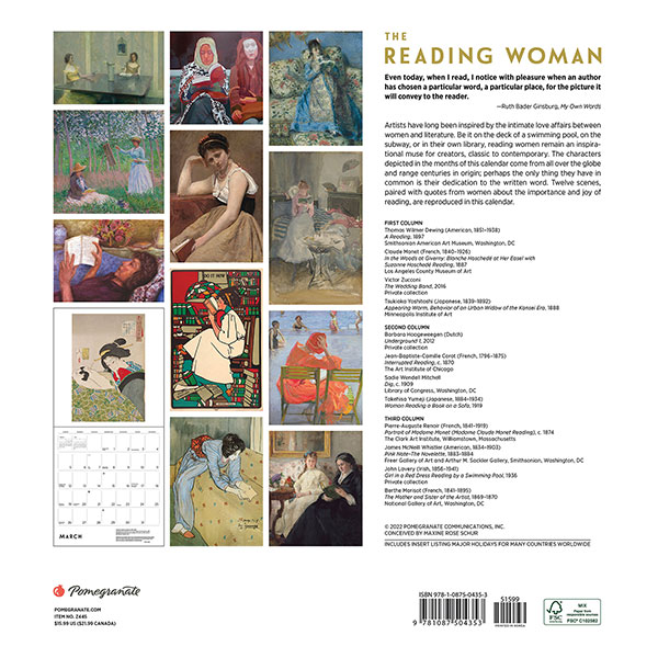 Product image for 2023 Reading Woman Wall Calendar