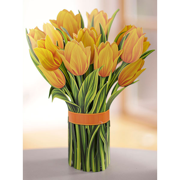 Product image for Yellow Tulips Pop-Up Bouquet Card