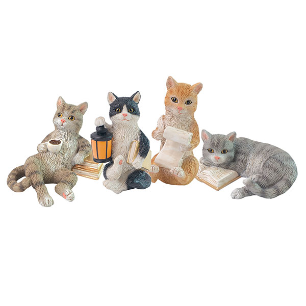 Cat Book Club Figurines