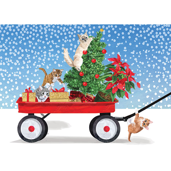 Product image for Holiday Wagon Note Cards: Kitten