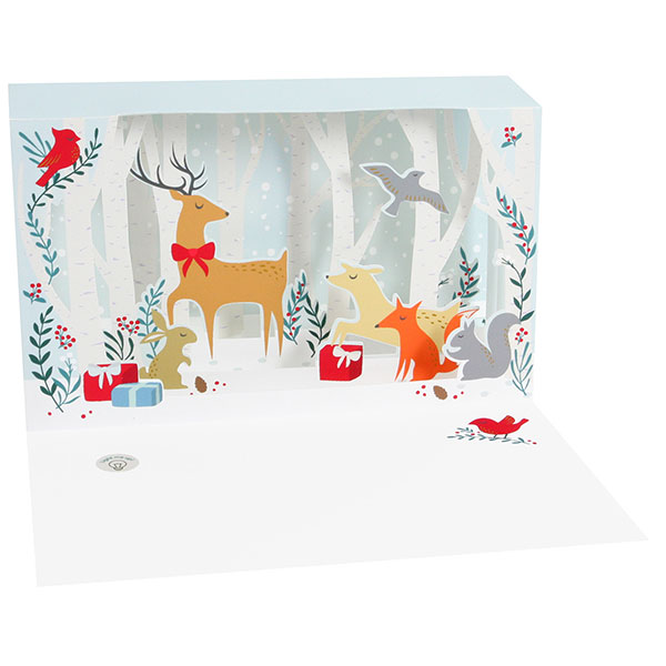 Product image for Silent Night Deer Light-Up Pop-Up Card