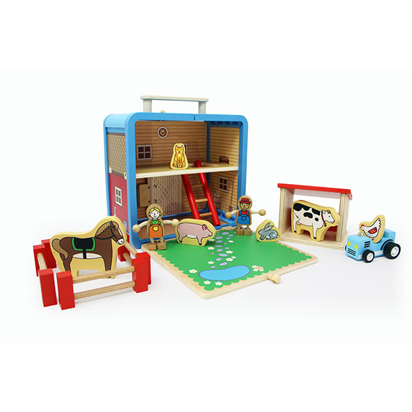 Product image for Down on the Farm Barnyard Suitcase Game