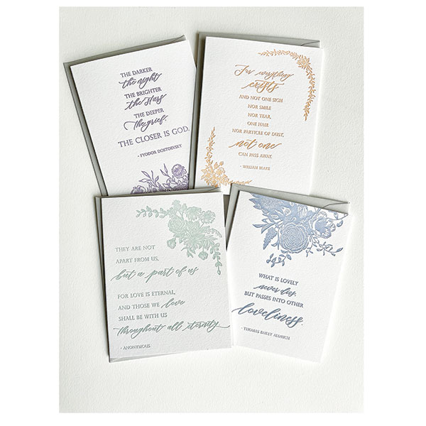 Product image for Letterpress Literary Sympathy Cards