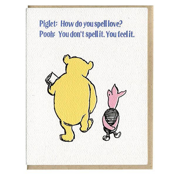 Product image for Letterpress Winnie-the-Pooh Cards - Set of 4