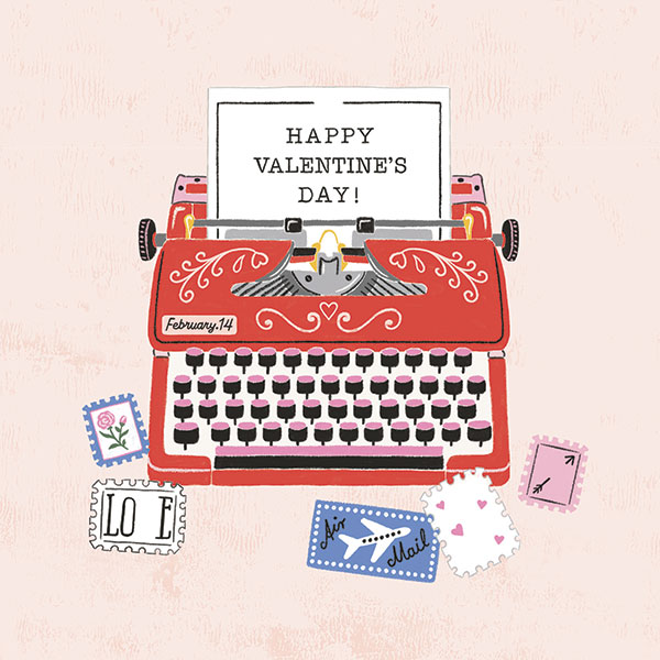 Product image for Typewriter Valentine's Day Pop-Up Card