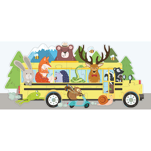 Animals on a Bus Travel Puzzle and Book