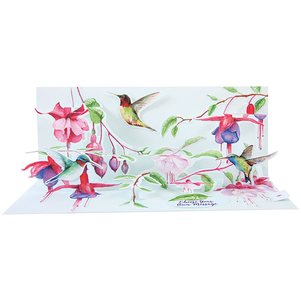Product image for Hummingbirds Panoramic Pop-Up Card