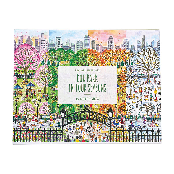 Product image for Michael Storrings Dog Park in Four Seasons Note Cards