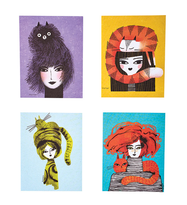 Product image for Fashion Felines Note Cards - Set of 20