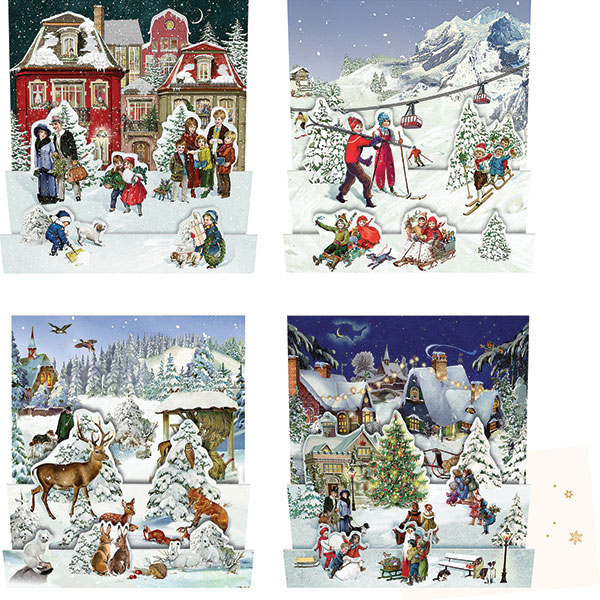 Product image for 3D Winterscape Advent Calendar Card Set