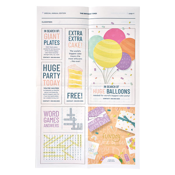 Product image for Newspaper Birthday Card