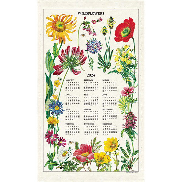 Product image for 2024 Vintage Wildflowers Tea Towel Calendar