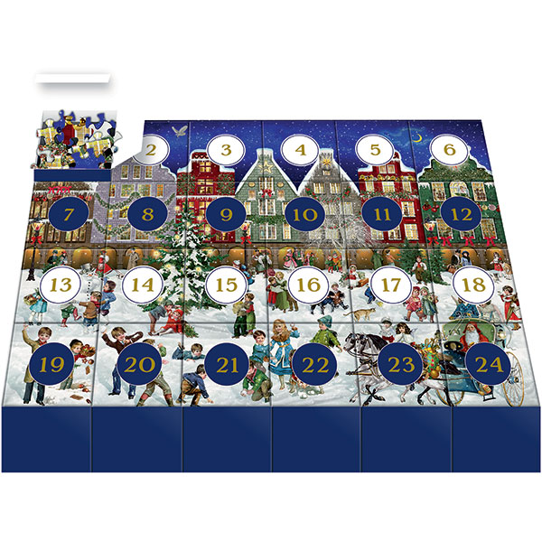 Product image for Winter Eve in the Town Advent Calendar Puzzle