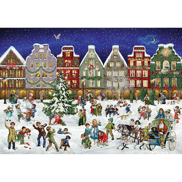 Product image for Winter Eve in the Town Advent Calendar Puzzle