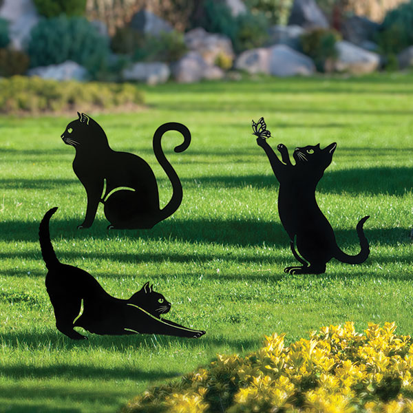 Product image for Playful Cat Garden Stakes - Set of 3