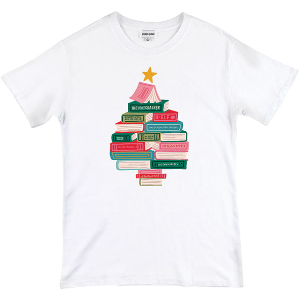 Product image for Christmas Tree Books T-Shirt