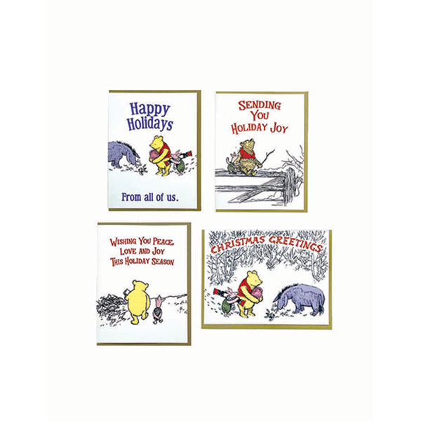 Product image for Winnie-the-Pooh Letterpress Christmas Cards - Set of 4