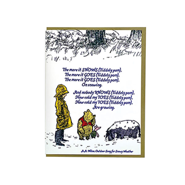 Product image for Winnie-the-Pooh Snowy Weather Letterpress Cards - Set of 4