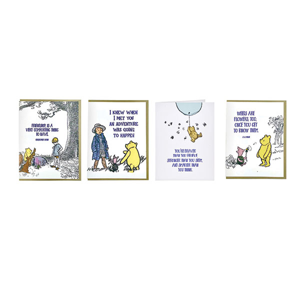 Product image for Letterpress Winnie the Pooh Cards - Set of 4