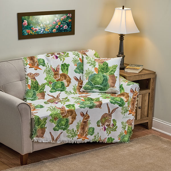 Product image for Bunny and Veggies Throw