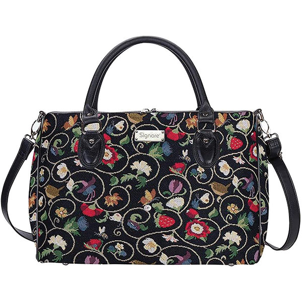 Product image for Strawberry and Vines Jacobean Tapestry Travel Bag