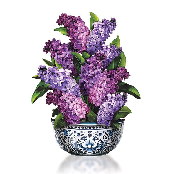 Garden Lilacs Pop-up Flower Bouquet Card