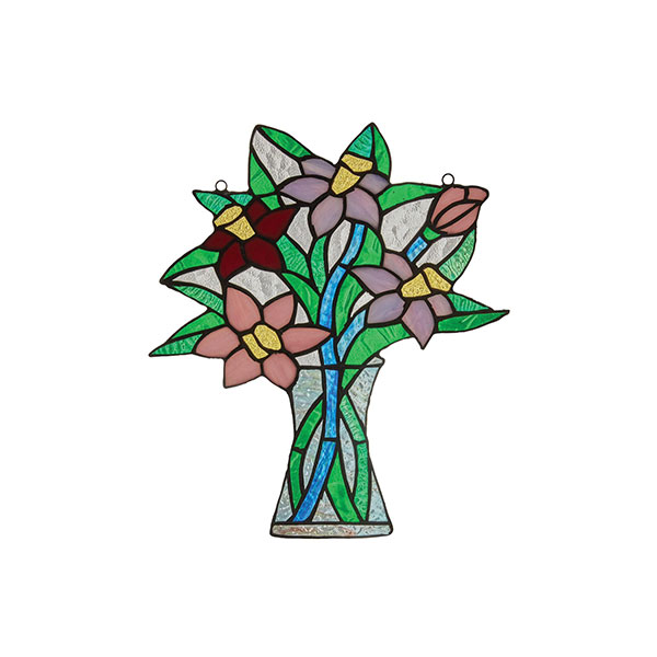 Product image for Floral Bouquet Stained Glass Panel