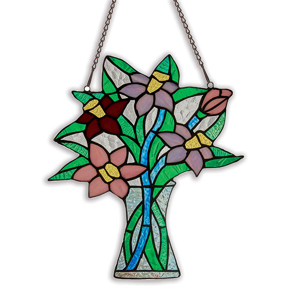 Product image for Floral Bouquet Stained Glass Panel