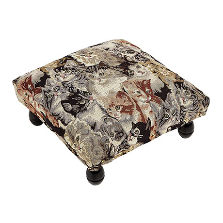 Cat Collage Tapestry Footstool