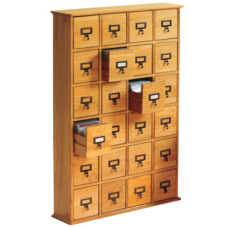 Library CD Storage Cabinet: 24-Drawer