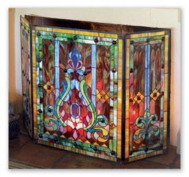 Stained Glass Fireplace Screen 