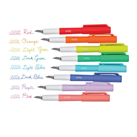 Color Write Fountain Pens with Refills - Set of 8