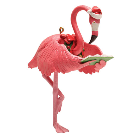 Reading Animal Ornaments - Flamingo