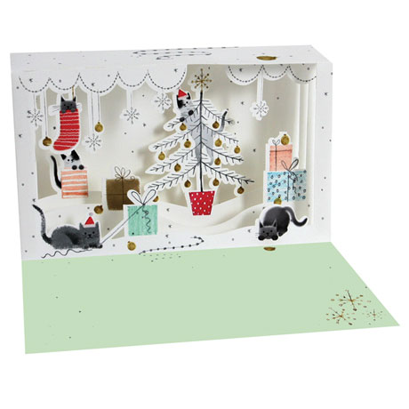Trouble Cats Lighted Shadowbox Card