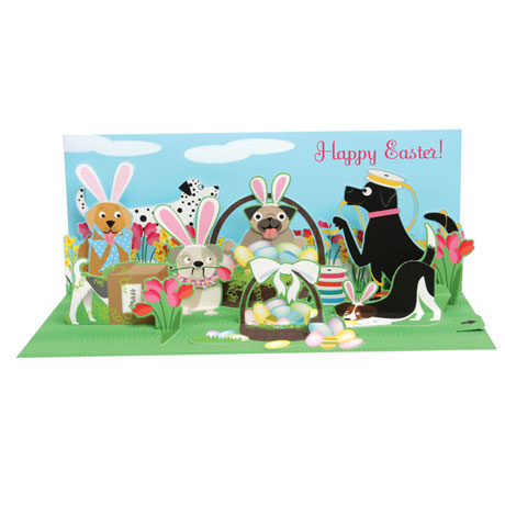 Hippity Hoppity Dogs Pop-Up Easter Card