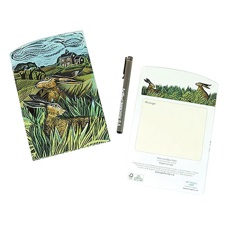 Hares and Open Fields Fold-Out Card