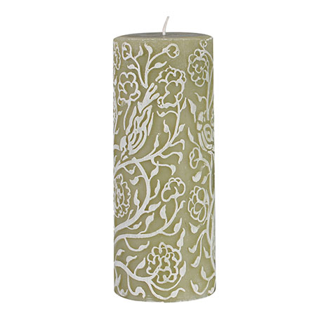 Nightingale Relief Pillar Candle - Green