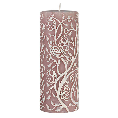 Nightingale Relief Pillar Candle - Red