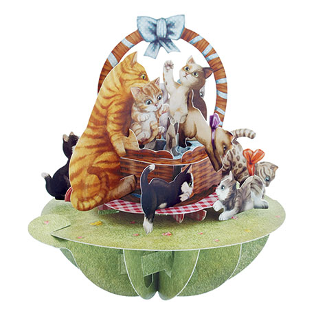 Basket of Cats Pop-Up Card