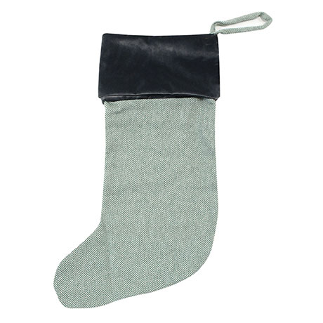 Tweed and Velvet Christmas Collection Stocking - Olive