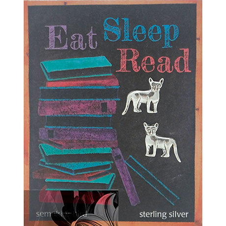 Eat Sleep Read Cat Earrings