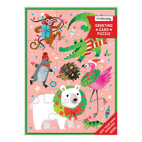 Merry Animals Greeting Card Puzzles