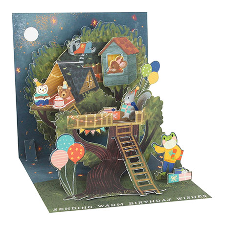 Treehouse Lighted Pop-Up Birthday Card