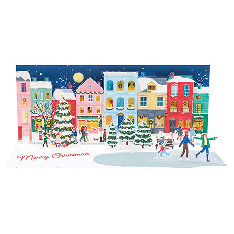 Christmas on Main Street Lighted Pop-Up Card