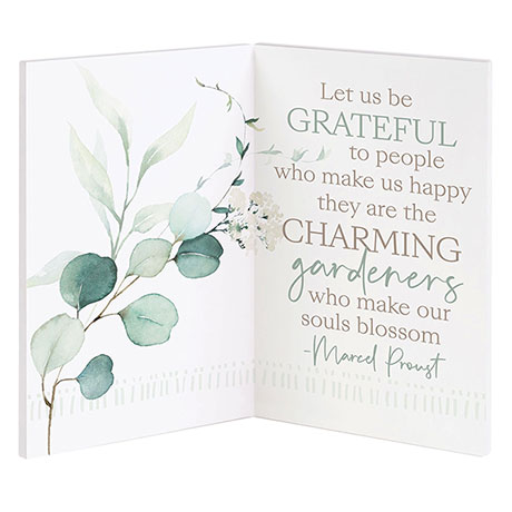 'Let Us Be Grateful' Wooden Keepsake Card