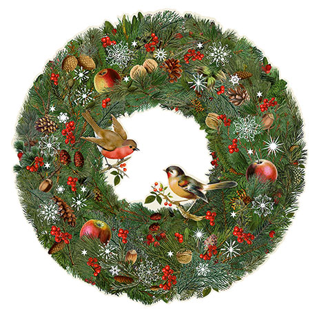 Winter Birds and Berries Wreath Advent Calendar
