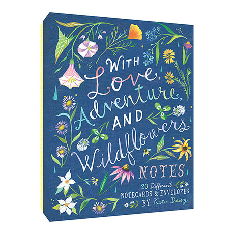 With Love Adventure and Wildflowers Notecards